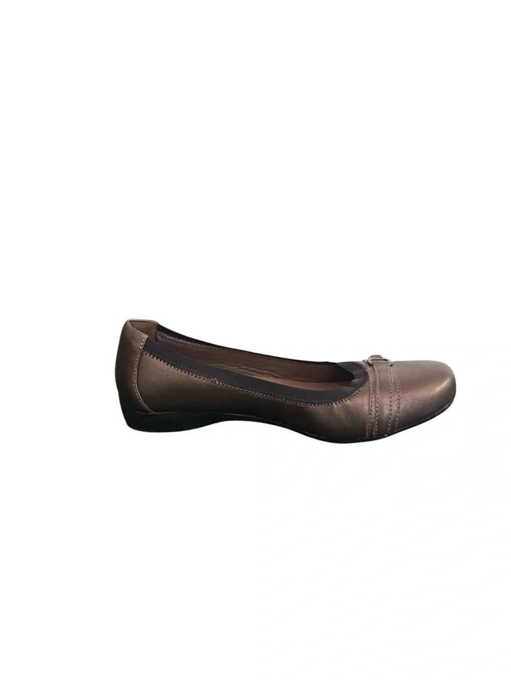 Clarks Womens Cushion Soft Collection Bronze Leather Ballet Flats Size 8.5